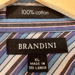 Brandini Blue and Pink Striped Dress Shirt XL